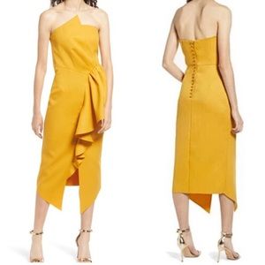 Elliatt Strapless Yellow Dress